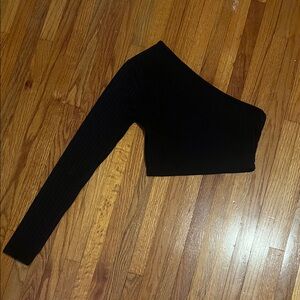 Pretty Little Thing one shoulder black top